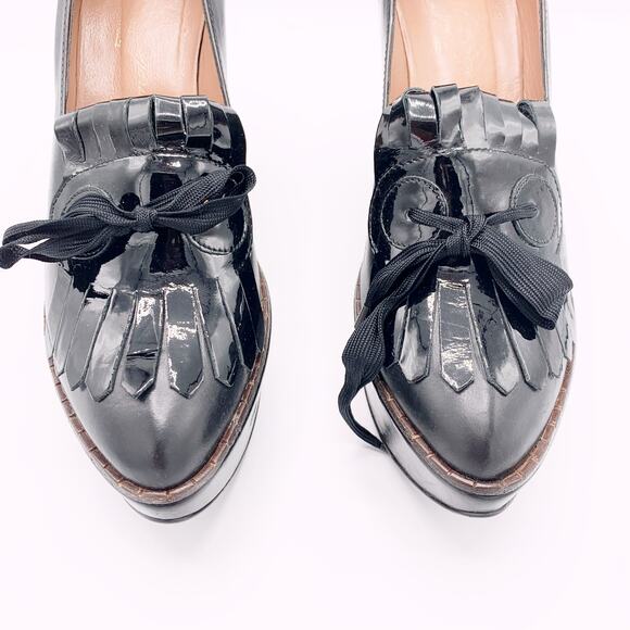 Robert Clergerie Fringe Platform Wedges - Picture 4 of 11